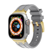 AP Silicone Watch Band For Apple Watch 7 41mm(Gold Grey)