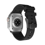 AP Silicone Watch Band For Apple Watch 7 45mm(Black Black)