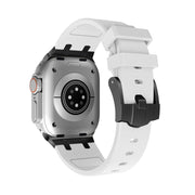 AP Silicone Watch Band For Apple Watch 7 45mm(Black White)