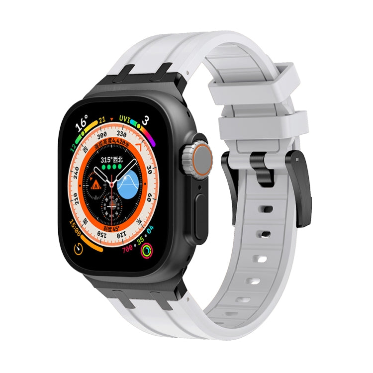 AP Silicone Watch Band For Apple Watch SE 2022 40mm(Black White) - Watch Bands by PMC TechLife | Online Shopping South Africa | PMC TechLife