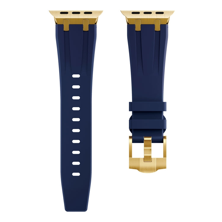 AP Silicone Watch Band For Apple Watch SE 2022 44mm(Gold Blue) - Watch Bands by PMC TechLife | Online Shopping South Africa | PMC TechLife