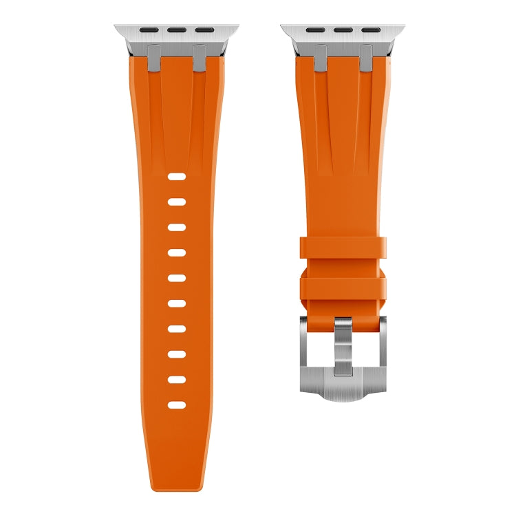 AP Silicone Watch Band For Apple Watch SE 2022 44mm(Silver Orange) - Watch Bands by PMC TechLife | Online Shopping South Africa | PMC TechLife