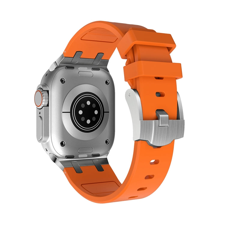 AP Silicone Watch Band For Apple Watch 6 40mm(Silver Orange) - Watch Bands by PMC TechLife | Online Shopping South Africa | PMC TechLife