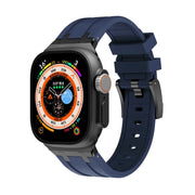 AP Silicone Watch Band For Apple Watch 6 44mm(Black Blue)