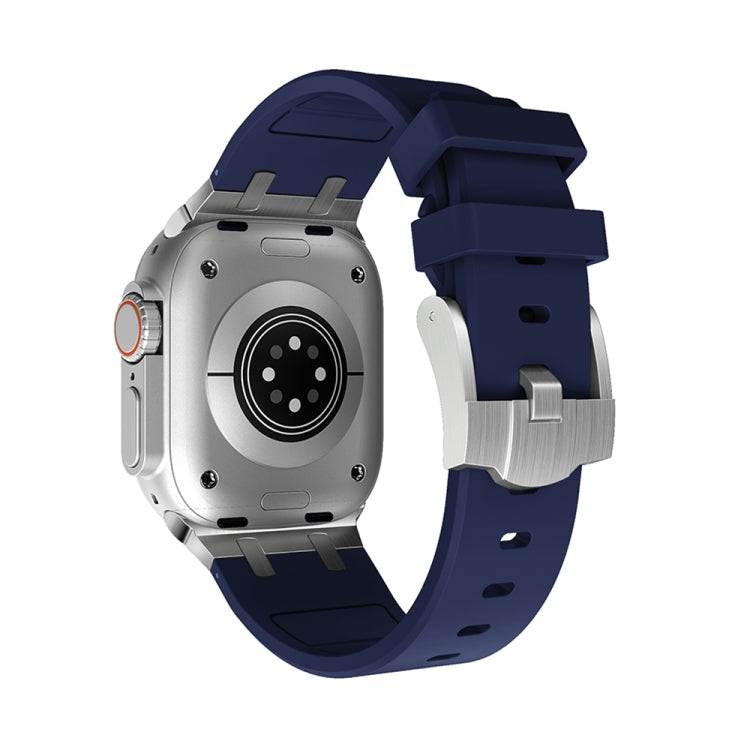 AP Silicone Watch Band For Apple Watch 6 44mm(Silver Blue) - Watch Bands by PMC TechLife | Online Shopping South Africa | PMC TechLife