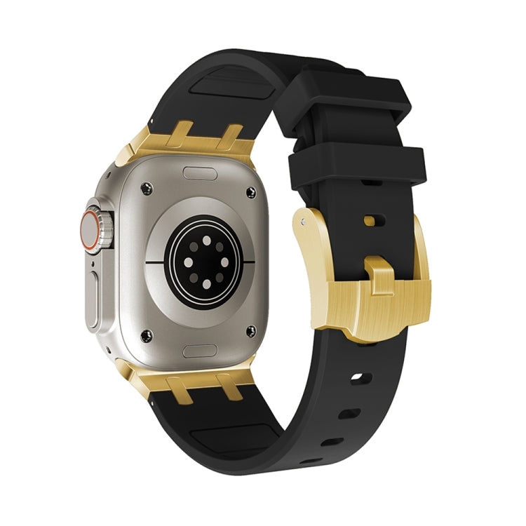 AP Silicone Watch Band For Apple Watch 3 38mm(Gold Black) - Watch Bands by PMC TechLife | Online Shopping South Africa | PMC TechLife