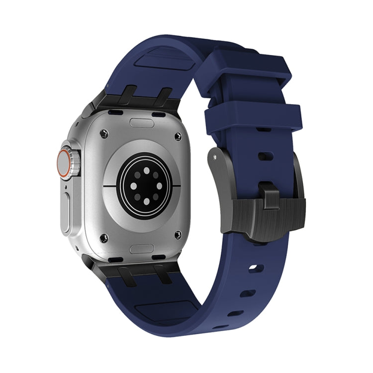 AP Silicone Watch Band For Apple Watch 3 42mm(Black Blue) - Watch Bands by PMC TechLife | Online Shopping South Africa | PMC TechLife