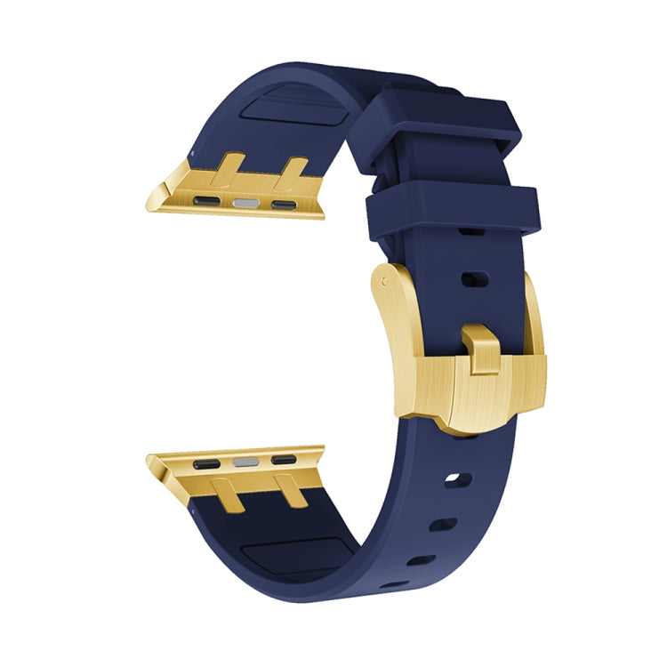 AP Silicone Watch Band For Apple Watch 3 42mm(Gold Blue) - Watch Bands by PMC TechLife | Online Shopping South Africa | PMC TechLife