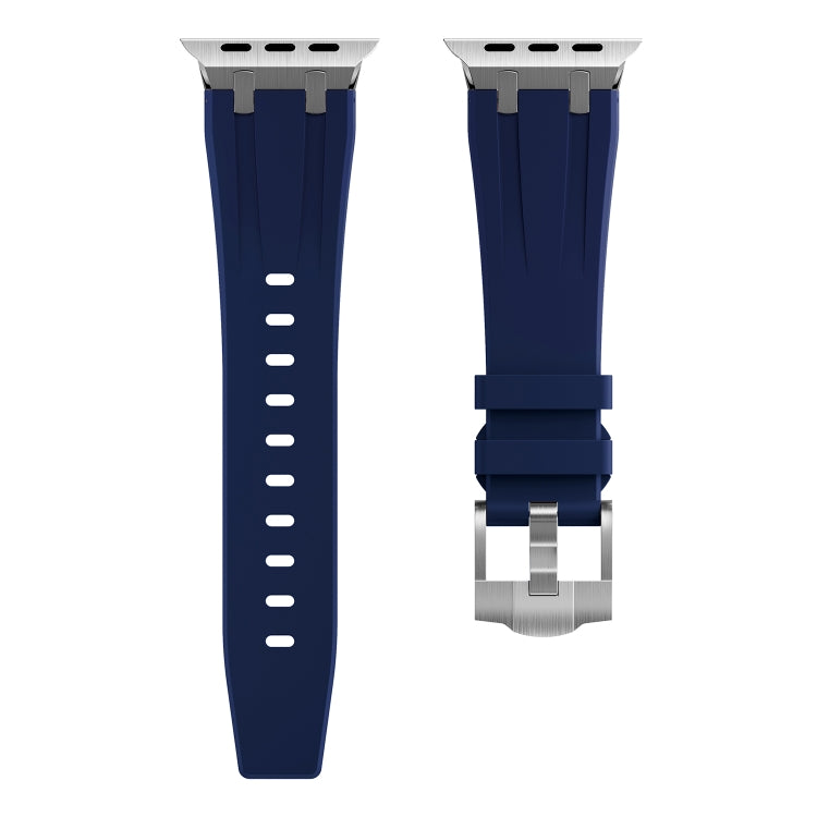 AP Silicone Watch Band For Apple Watch 2 38mm(Silver Blue) - Watch Bands by PMC TechLife | Online Shopping South Africa | PMC TechLife