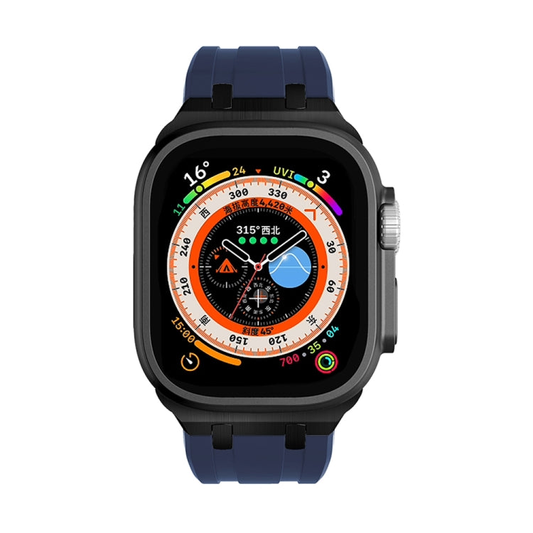 AP Silicone Watch Band For Apple Watch 2 42mm(Black Blue) - Watch Bands by PMC TechLife | Online Shopping South Africa | PMC TechLife