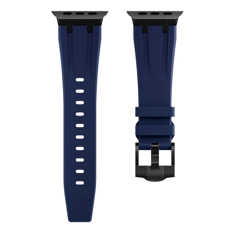 AP Silicone Watch Band For Apple Watch 38mm(Black Blue) - Watch Bands by PMC TechLife | Online Shopping South Africa | PMC TechLife