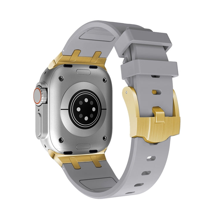 AP Silicone Watch Band For Apple Watch 38mm(Gold Grey) - Watch Bands by PMC TechLife | Online Shopping South Africa | PMC TechLife