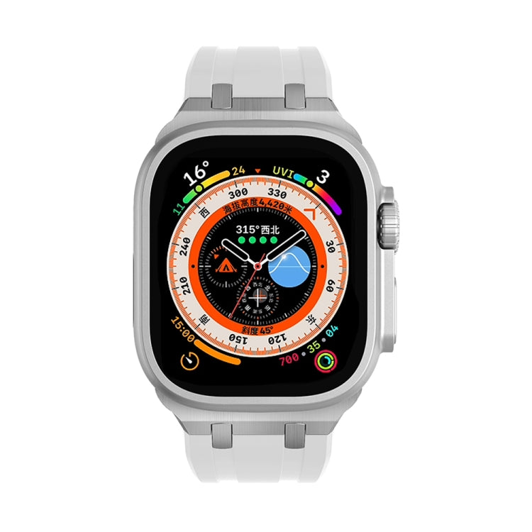 AP Silicone Watch Band For Apple Watch 38mm(Silver White) - Watch Bands by PMC TechLife | Online Shopping South Africa | PMC TechLife