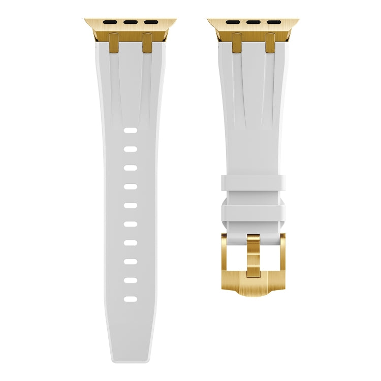 AP Silicone Watch Band For Apple Watch SE 2023 44mm(Gold White) - Watch Bands by PMC TechLife | Online Shopping South Africa | PMC TechLife