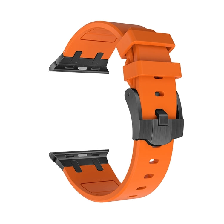 AP Silicone Watch Band For Apple Watch 9 45mm(Black Orange) - Watch Bands by PMC TechLife | Online Shopping South Africa | PMC TechLife