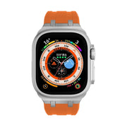 AP Silicone Watch Band For Apple Watch 9 45mm(Silver Orange)