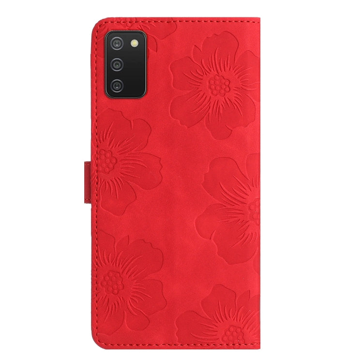 For Samsung Galaxy A02s / F02s 164 Flower Embossing Pattern Leather Phone Case(Red) - free shipping - PMC TechLife - Order now!