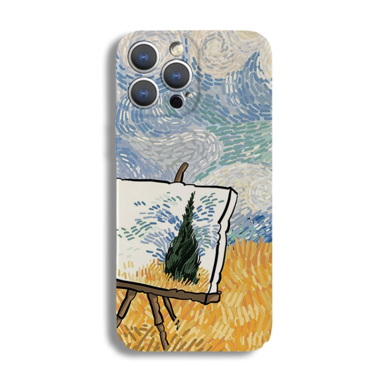 For iPhone 13 mini Precise Hole Oil Painting Pattern PC Phone Case(Landscape Painting) - free shipping - PMC TechLife - Order now!