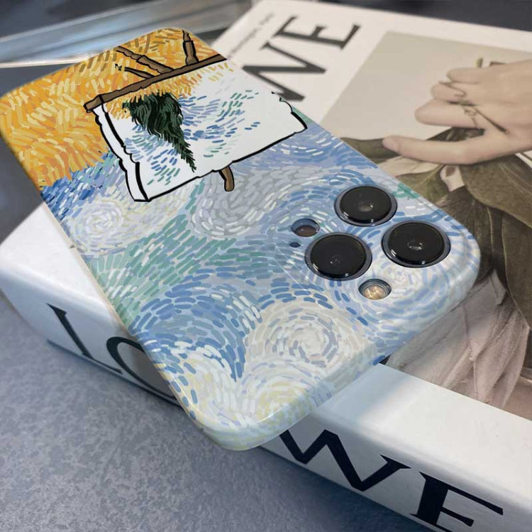 For iPhone 13 Pro Precise Hole Oil Painting Pattern PC Phone Case(Landscape Painting) - iPhone 13 Pro Cases by PMC TechLife | Online Shopping South Africa | PMC TechLife