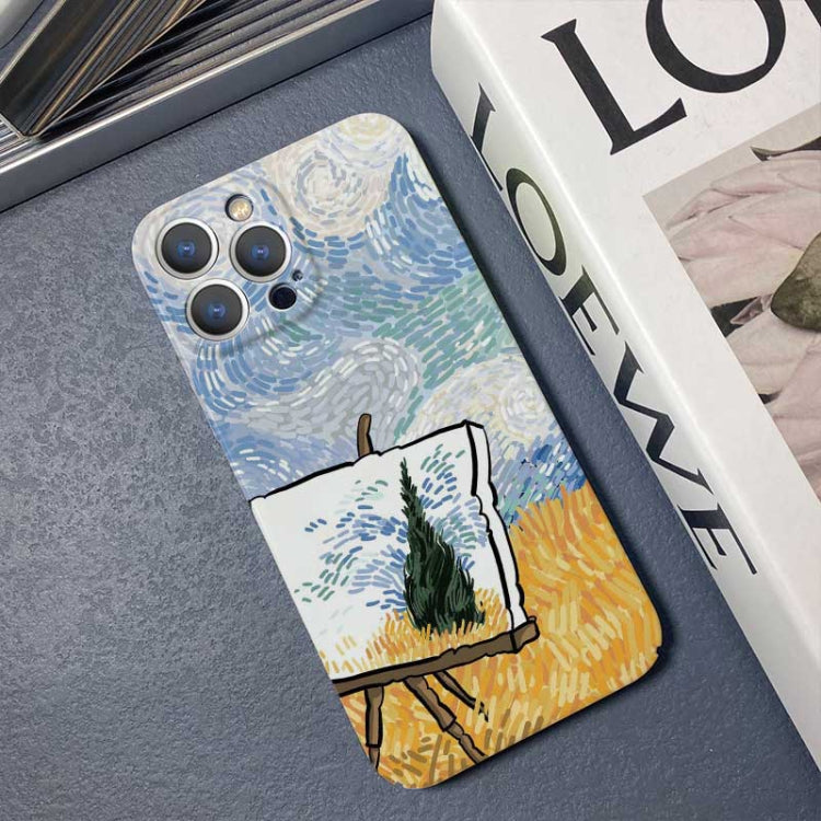 For iPhone 13 Pro Max Precise Hole Oil Painting Pattern PC Phone Case(Landscape Painting) - iPhone 13 Pro Max Cases by PMC TechLife | Online Shopping South Africa | PMC TechLife