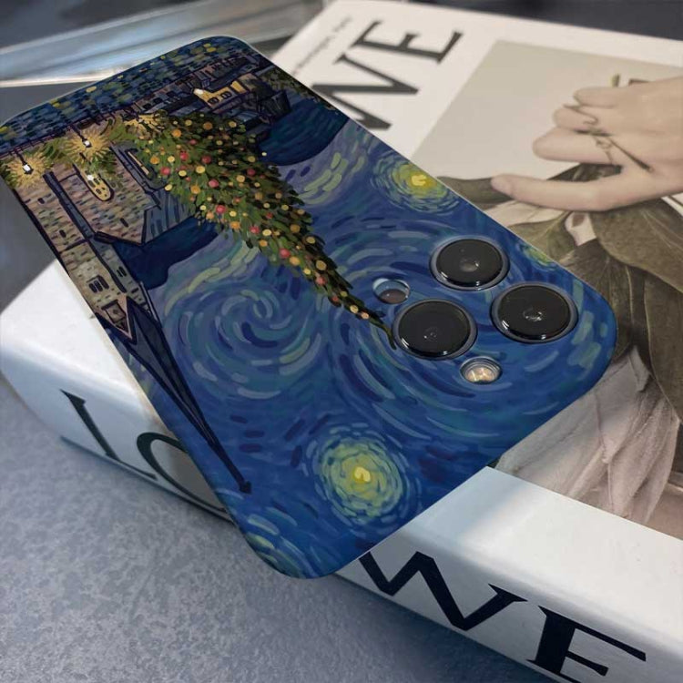 For iPhone SE 2022 / 2020 / 8 / 7 Precise Hole Oil Painting Pattern PC Phone Case(Castle)