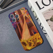 For iPhone 8 Plus / 7 Plus Precise Hole Oil Painting Pattern PC Phone Case(Architectural Painting)