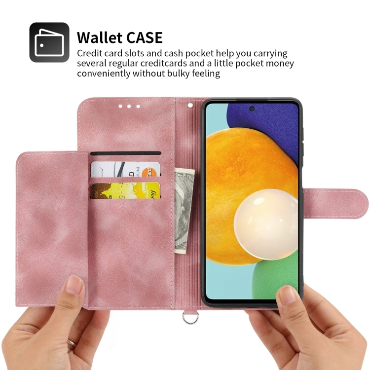 For OPPO Reno10 Pro+ 5G Skin Feel Flowers Embossed Wallet Leather Phone Case(Pink)