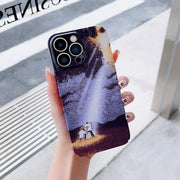 For iPhone 11 Pro Precise Hole Oil Painting Pattern PC Phone Case(Shine)
