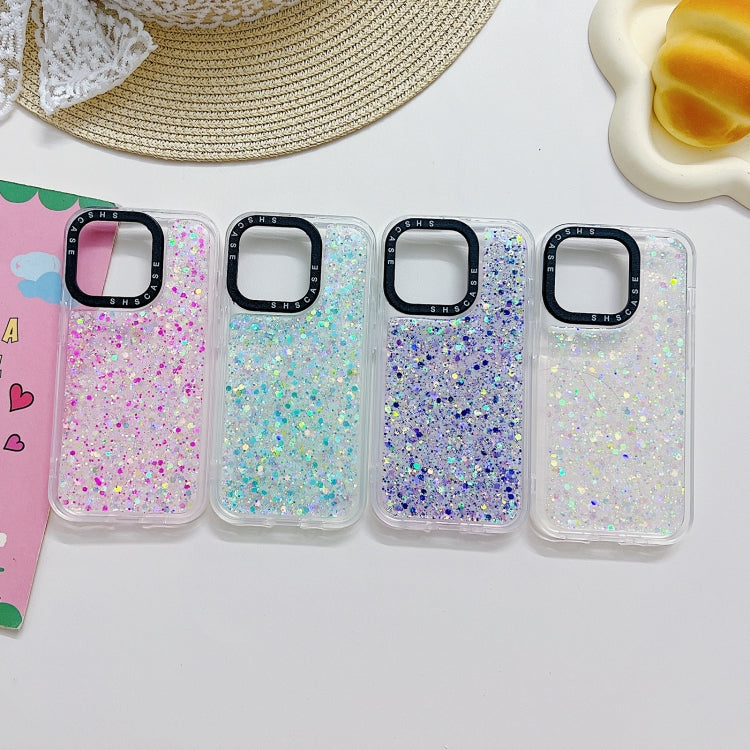 For iPhone 14 Pro Noctilucent Light Drip Glue Shockproof Phone Case(Blue)