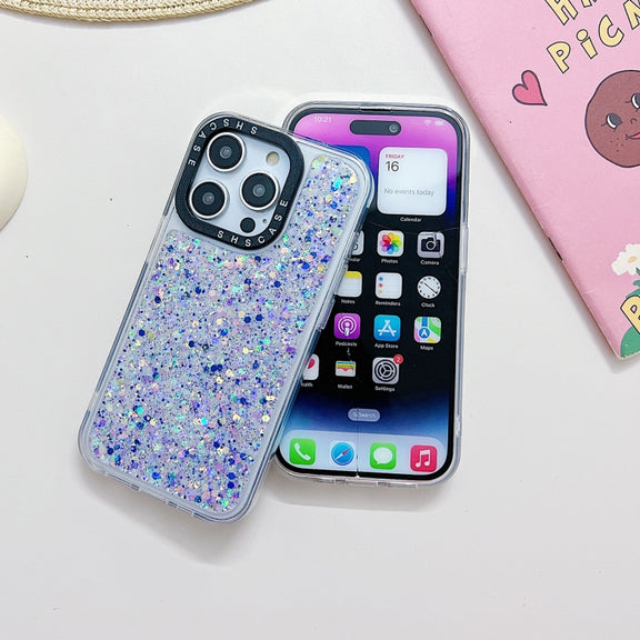 For iPhone 14 Pro Noctilucent Light Drip Glue Shockproof Phone Case(Blue)