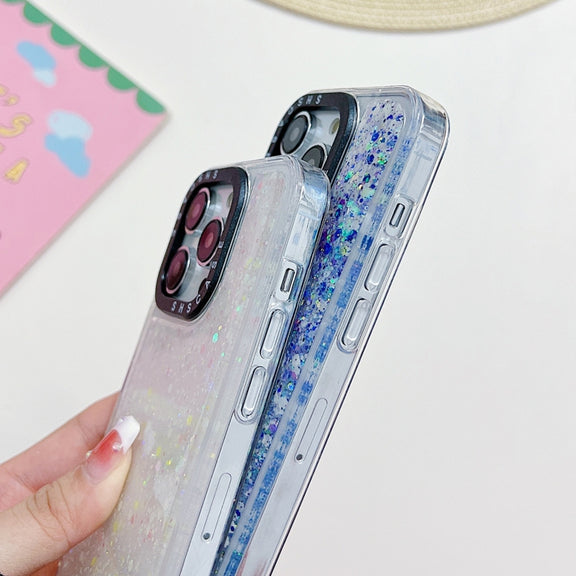 For iPhone 14 Pro Noctilucent Light Drip Glue Shockproof Phone Case(Blue)