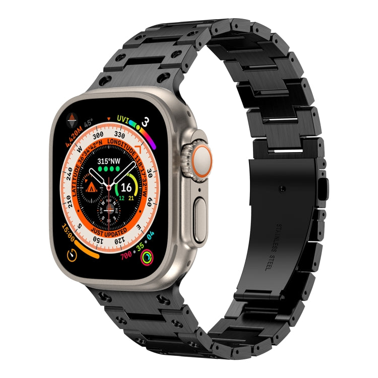 Double Rows Metal Watch Band For Apple Watch SE 40mm(Black) - Watch Bands by PMC TechLife | Online Shopping South Africa | PMC TechLife
