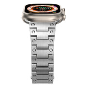 Double Rows Metal Watch Band For Apple Watch 9 45mm(Silver)