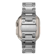 Double Rows Metal Watch Band For Apple Watch 9 45mm(Silver)