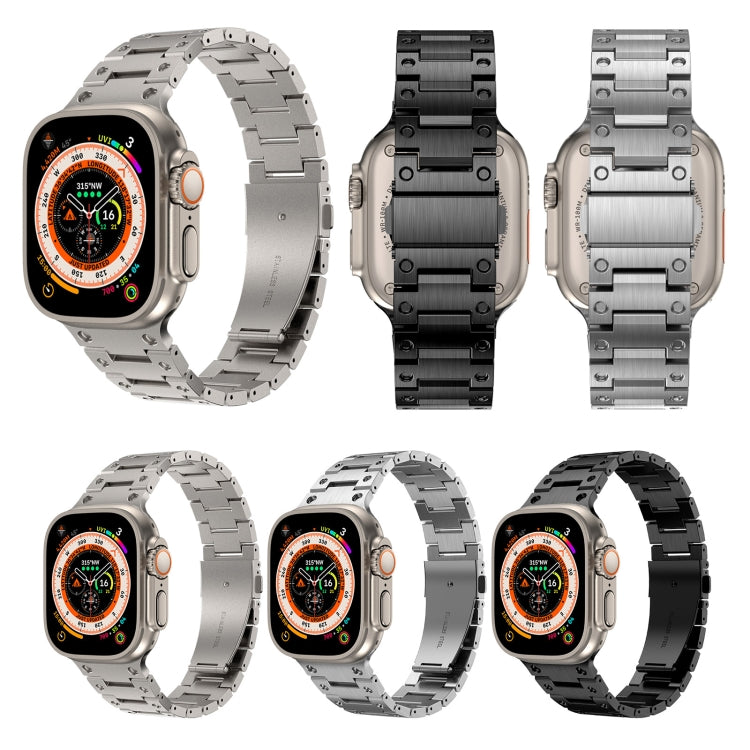 Double Rows Metal Watch Band For Apple Watch SE 2023 44mm(Black) - free shipping - PMC TechLife - Order now!