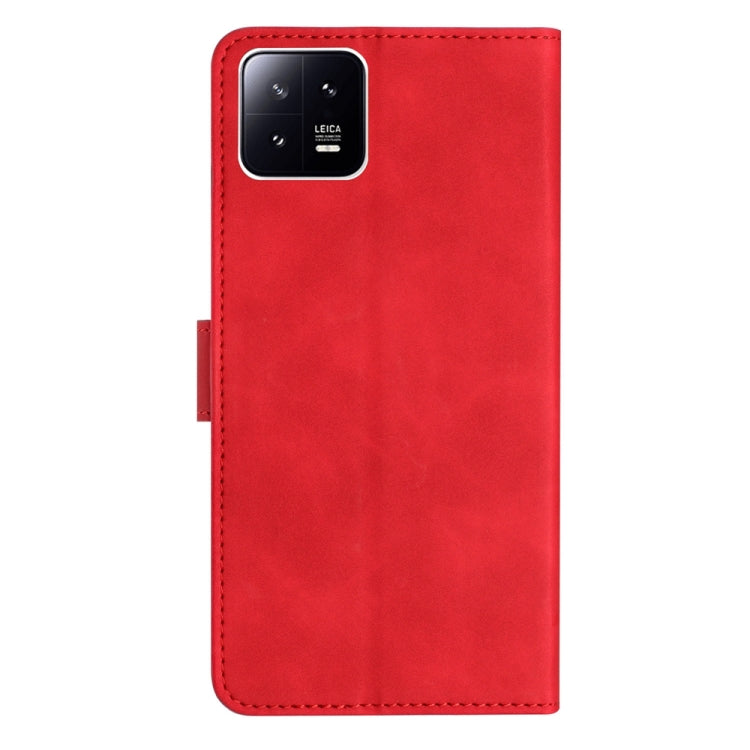 For Xiaomi 13 Seven Butterflies Embossed Leather Phone Case(Red) - free shipping - PMC TechLife - Order now!