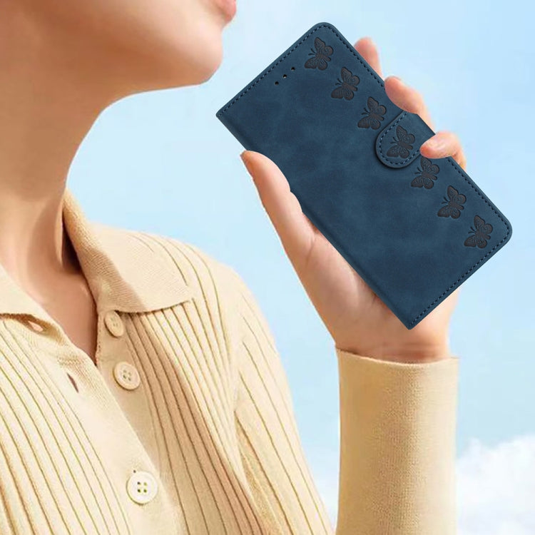 For Xiaomi 13 Pro Seven Butterflies Embossed Leather Phone Case(Blue)