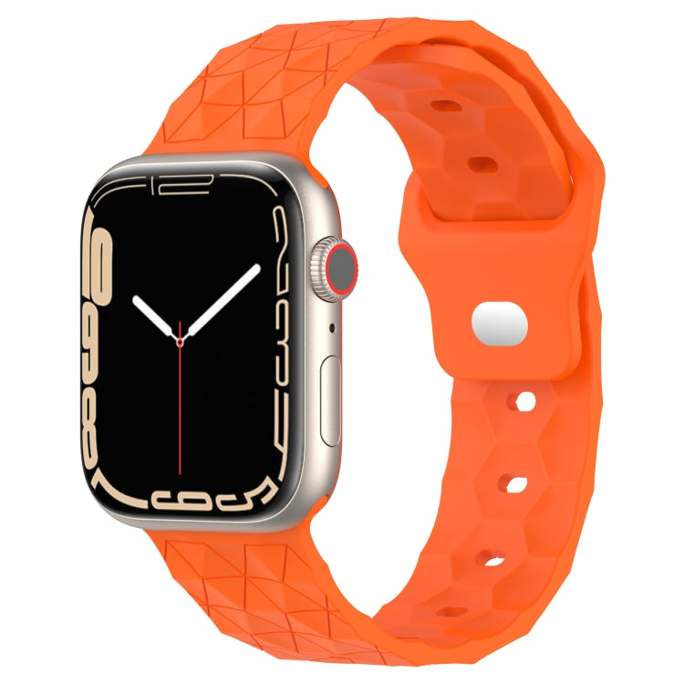 Football Texture Silicone Watch Band For Apple Watch 8 41mm(Orange) - Watch Bands by PMC TechLife | Online Shopping South Africa | PMC TechLife