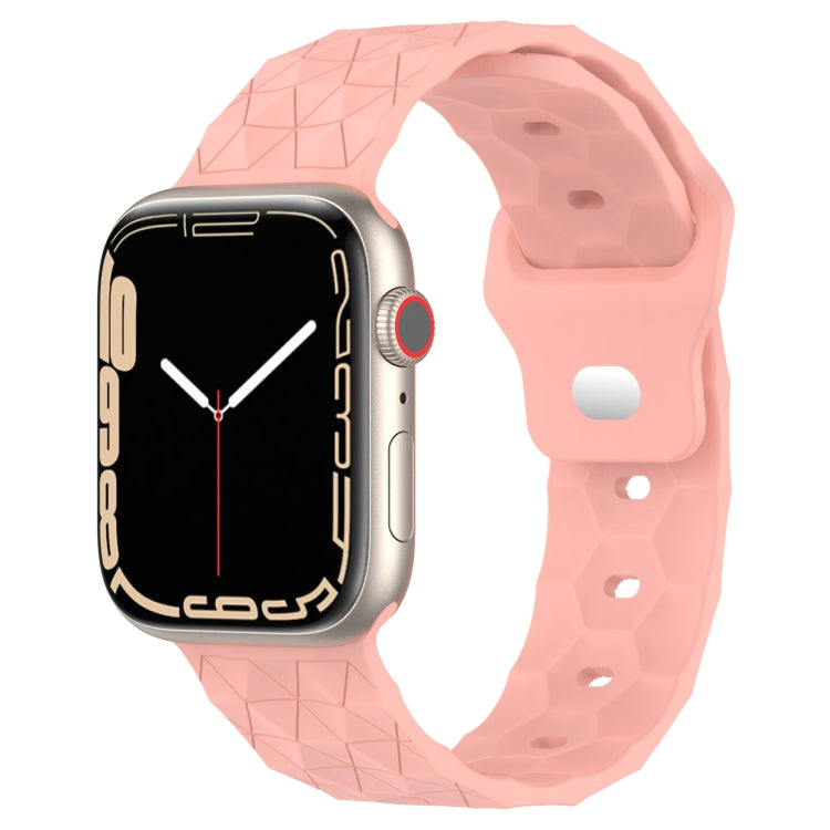 Football Texture Silicone Watch Band For Apple Watch 8 45mm(Pink) - Watch Bands by PMC TechLife | Online Shopping South Africa | PMC TechLife