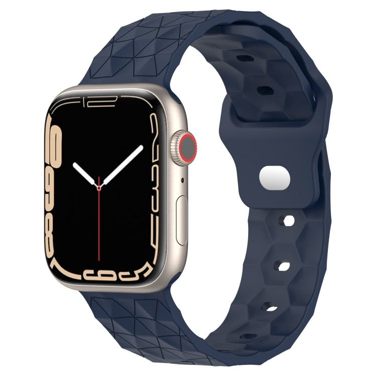 Football Texture Silicone Watch Band For Apple Watch 8 45mm(Midnight Blue) - Watch Bands by PMC TechLife | Online Shopping South Africa | PMC TechLife