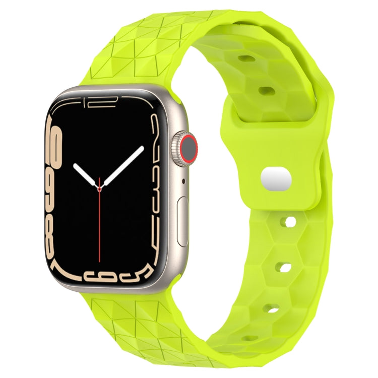 Football Texture Silicone Watch Band For Apple Watch 7 41mm(Limes Green) - Watch Bands by PMC TechLife | Online Shopping South Africa | PMC TechLife