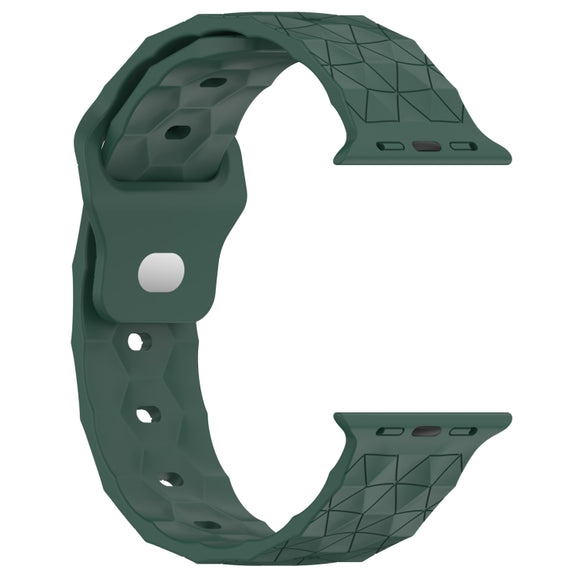 Football Texture Silicone Watch Band For Apple Watch 7 41mm(Pine Green)