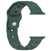 Football Texture Silicone Watch Band For Apple Watch 7 45mm(Pine Green)