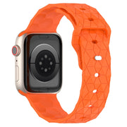 Football Texture Silicone Watch Band For Apple Watch SE 2022 40mm(Orange)