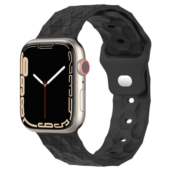 Football Texture Silicone Watch Band For Apple Watch SE 2022 40mm(Dark Grey)