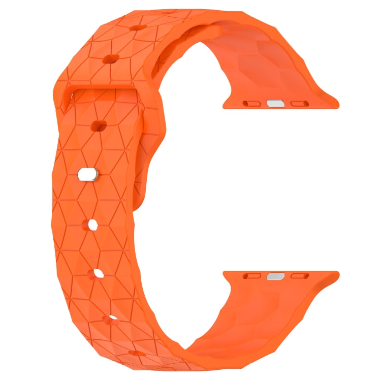 Football Texture Silicone Watch Band For Apple Watch SE 2022 44mm(Orange)