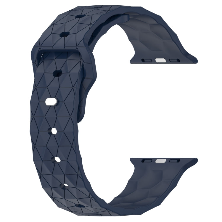Football Texture Silicone Watch Band For Apple Watch SE 2022 44mm(Midnight Blue)