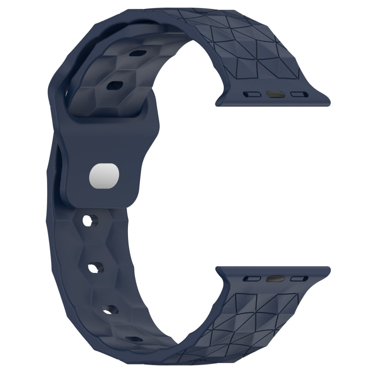 Football Texture Silicone Watch Band For Apple Watch SE 2022 44mm(Midnight Blue)