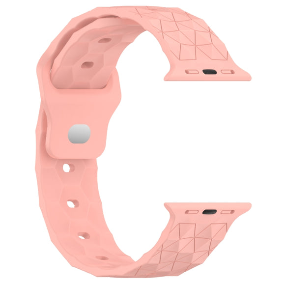 Football Texture Silicone Watch Band For Apple Watch SE 40mm(Pink)