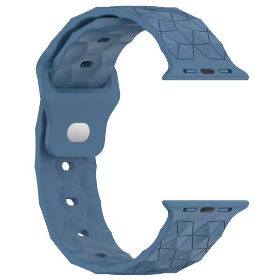Football Texture Silicone Watch Band For Apple Watch SE 40mm(Blue)